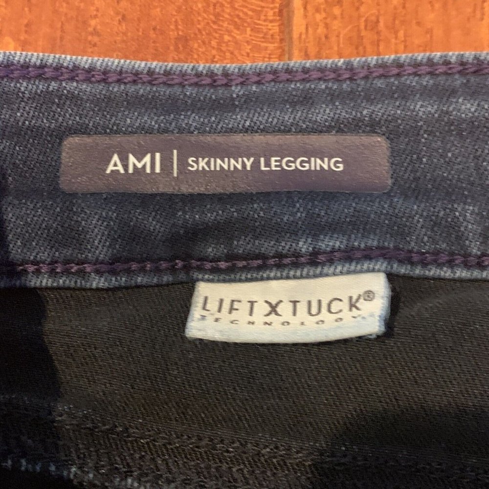 NYDJ Ami Jeans Size 10 Studded Seam High Rise Blue Lift Tuck Skinny Legging USA - Picture 4 of 7